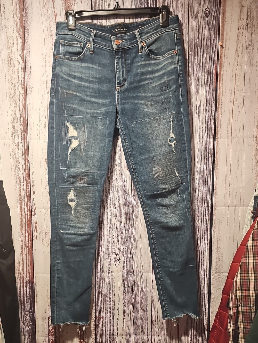 Lucky Brand Blue Distressed Skinny Jeans